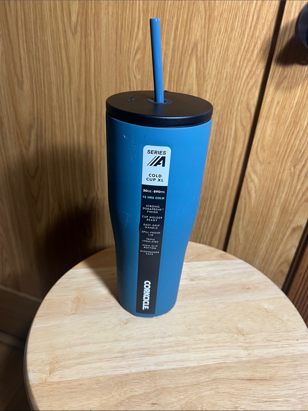 Corkcicle Teal Blue Insulated Cold Cup XL with Straw